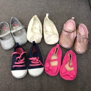 5 pairs of baby girl shoes